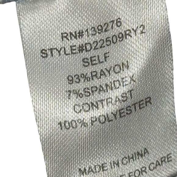 Daniel Rainn Flutter Batwing Short Sleeve Blue Print Top Stretch Knit Shirt XL - Picture 15 of 16